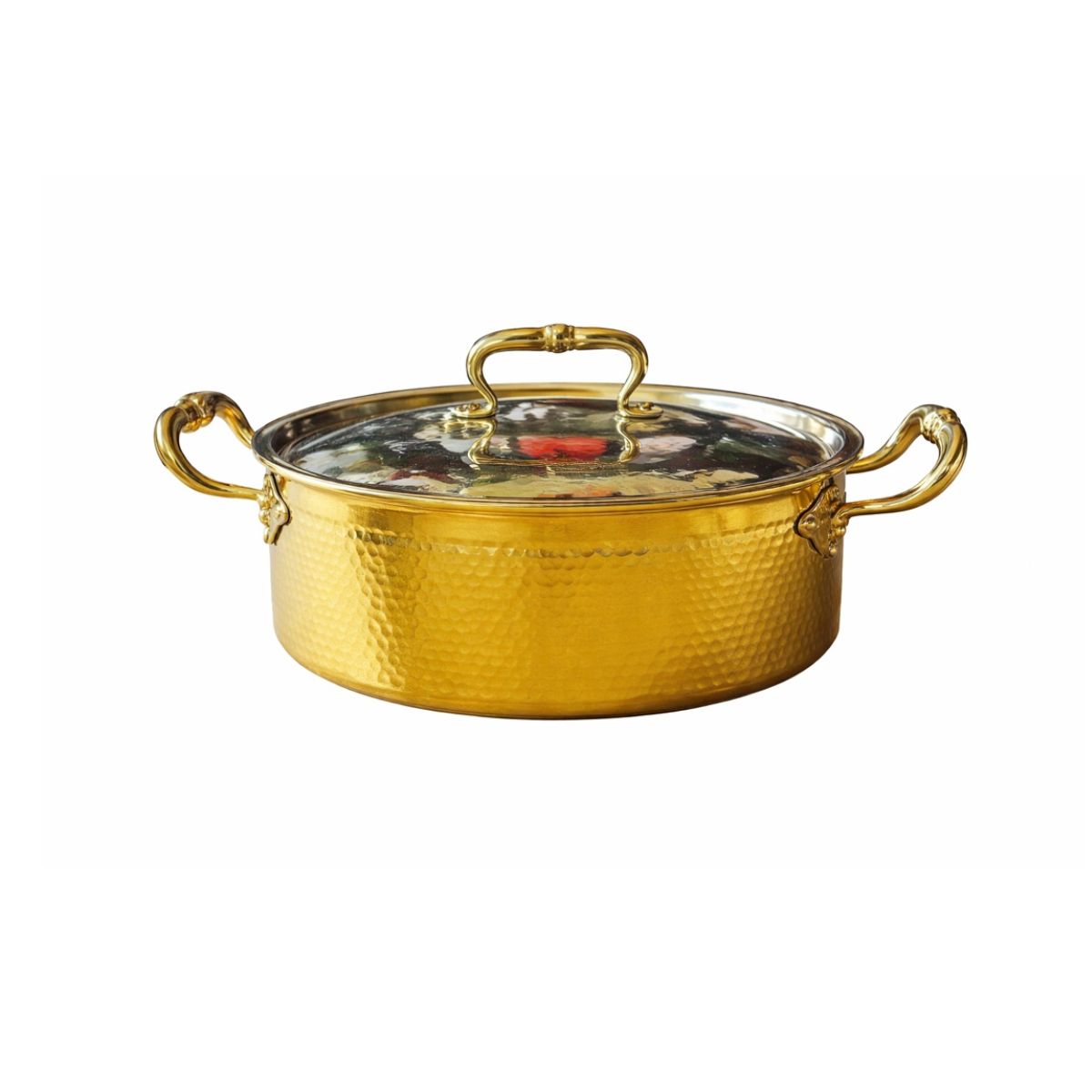 Panela Dourada 26 cm com Tampa e Alças Laterais - CPN0021