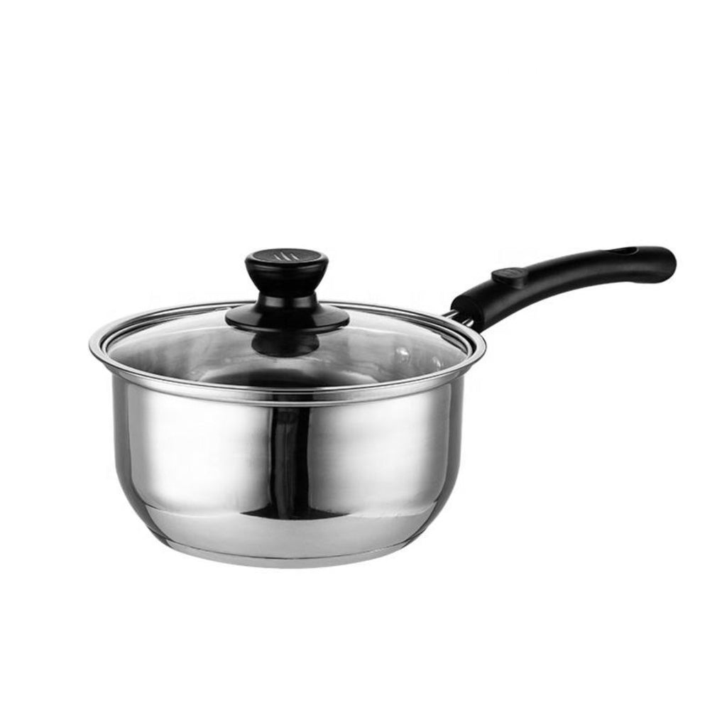 Panela Inox com Cabo Longo e Tampa de Vidro Resistente e Prática - XC-70944