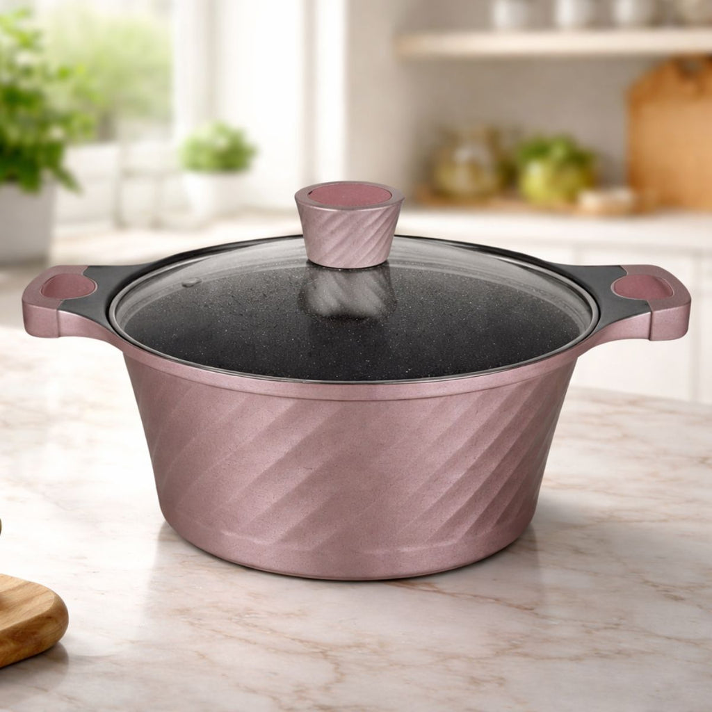 Panela Caçarola 24cm Antiaderente com Tampa de Vidro - CPN0026