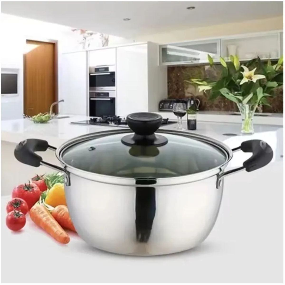 Panela de Aço Inox 18 cm para Sopas e Caldos - XC-70939
