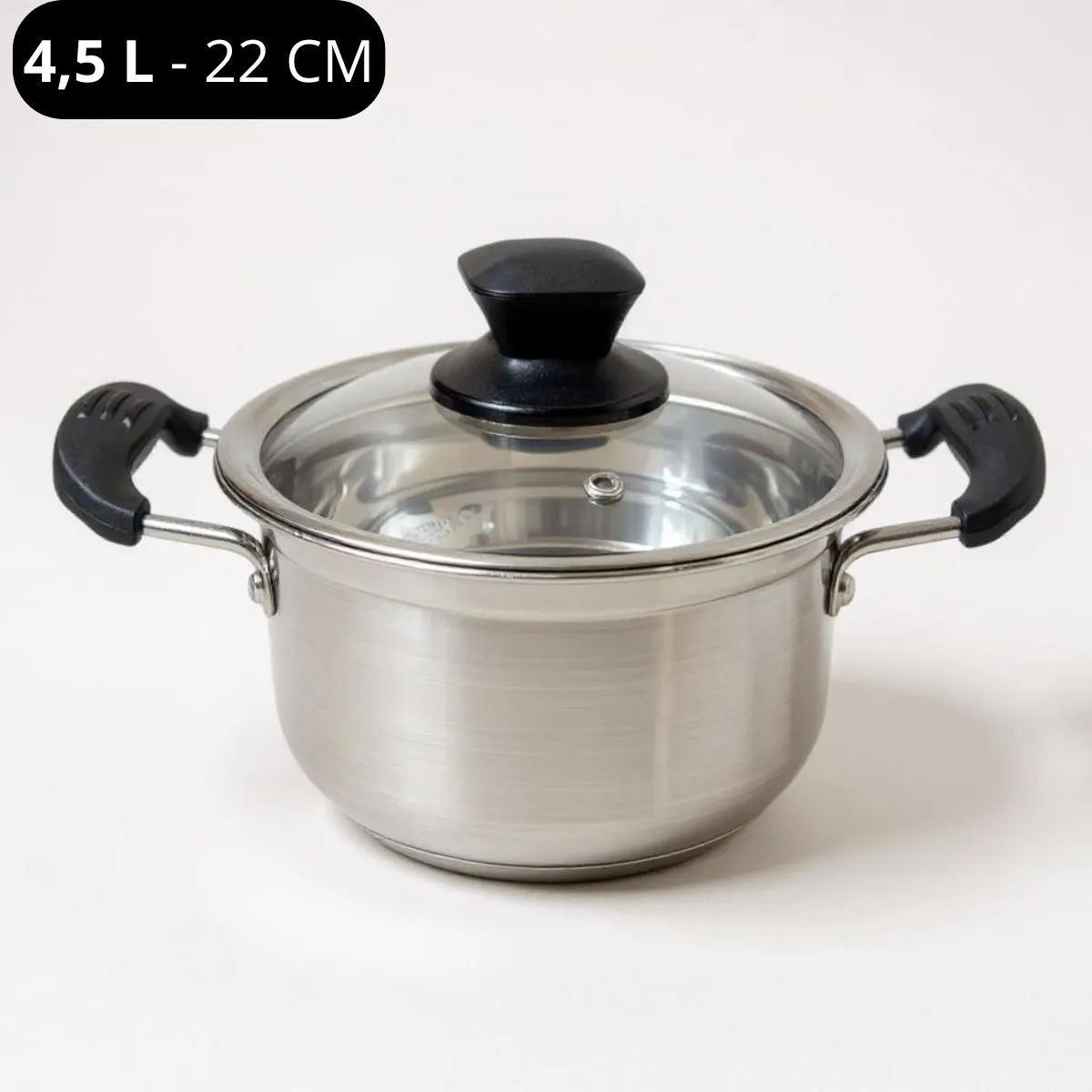 Panela de Sopa 22 cm com Tampa de Vidro para Cozinha - XC-70941