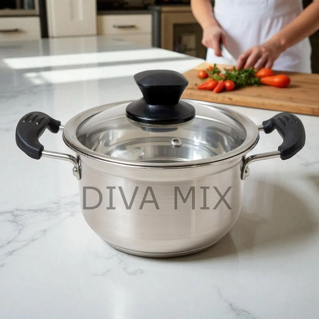 Panela de Sopa 22 cm com Tampa de Vidro para Cozinha - XC-70941