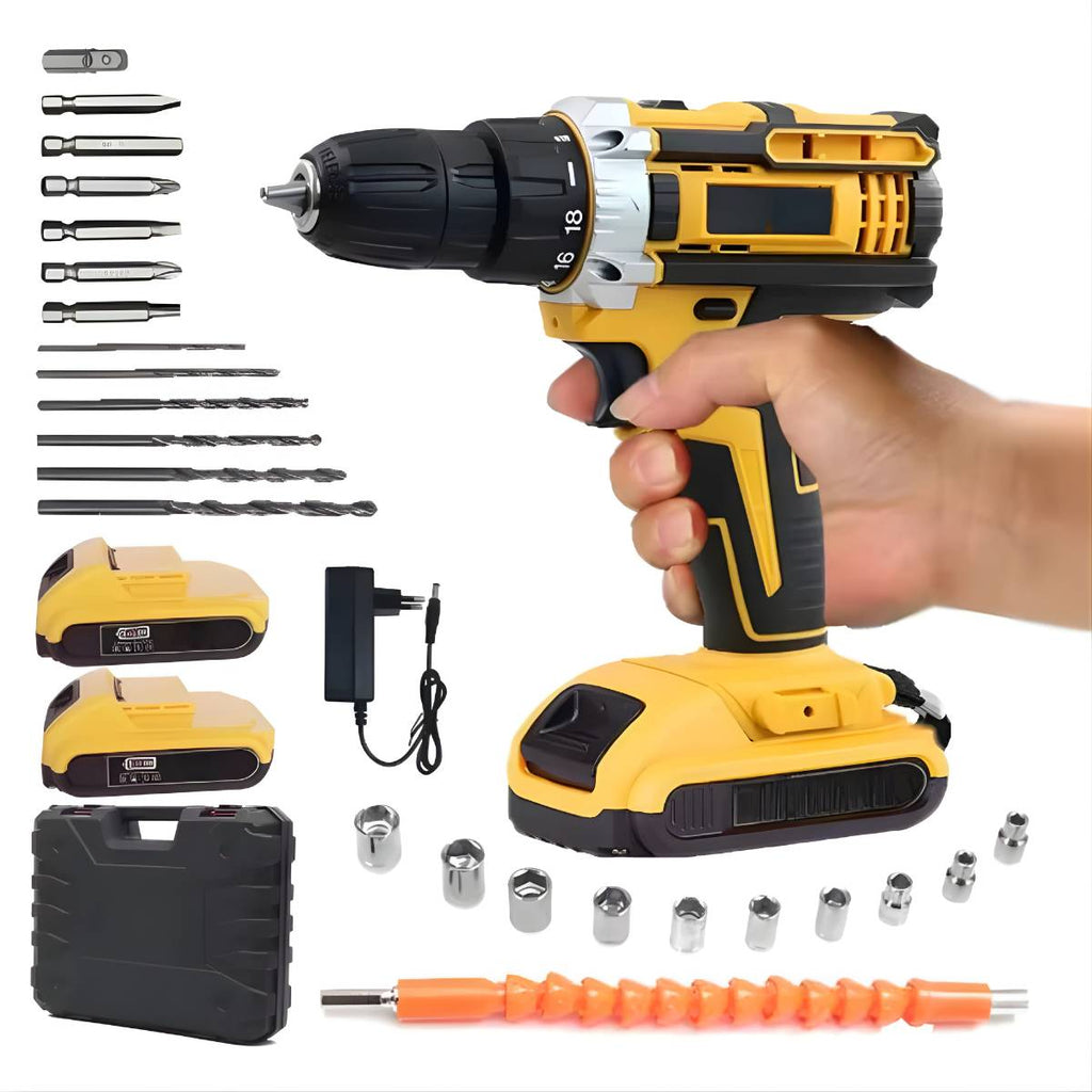 Parafusadeira Furadeira Profissional Portátil 36v 2 Baterias Bivolt - LAA00001