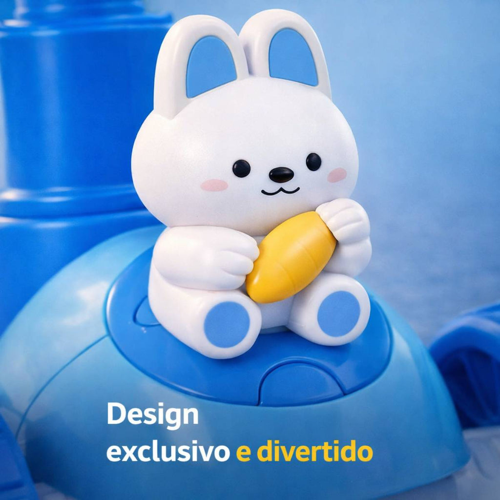 Patinete Coelhinho Azul Infantil com Luz E Som e Regulagem -  LUA601-001