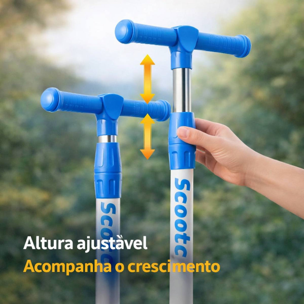 Patinete Coelhinho Azul Infantil com Luz E Som e Regulagem -  LUA601-001
