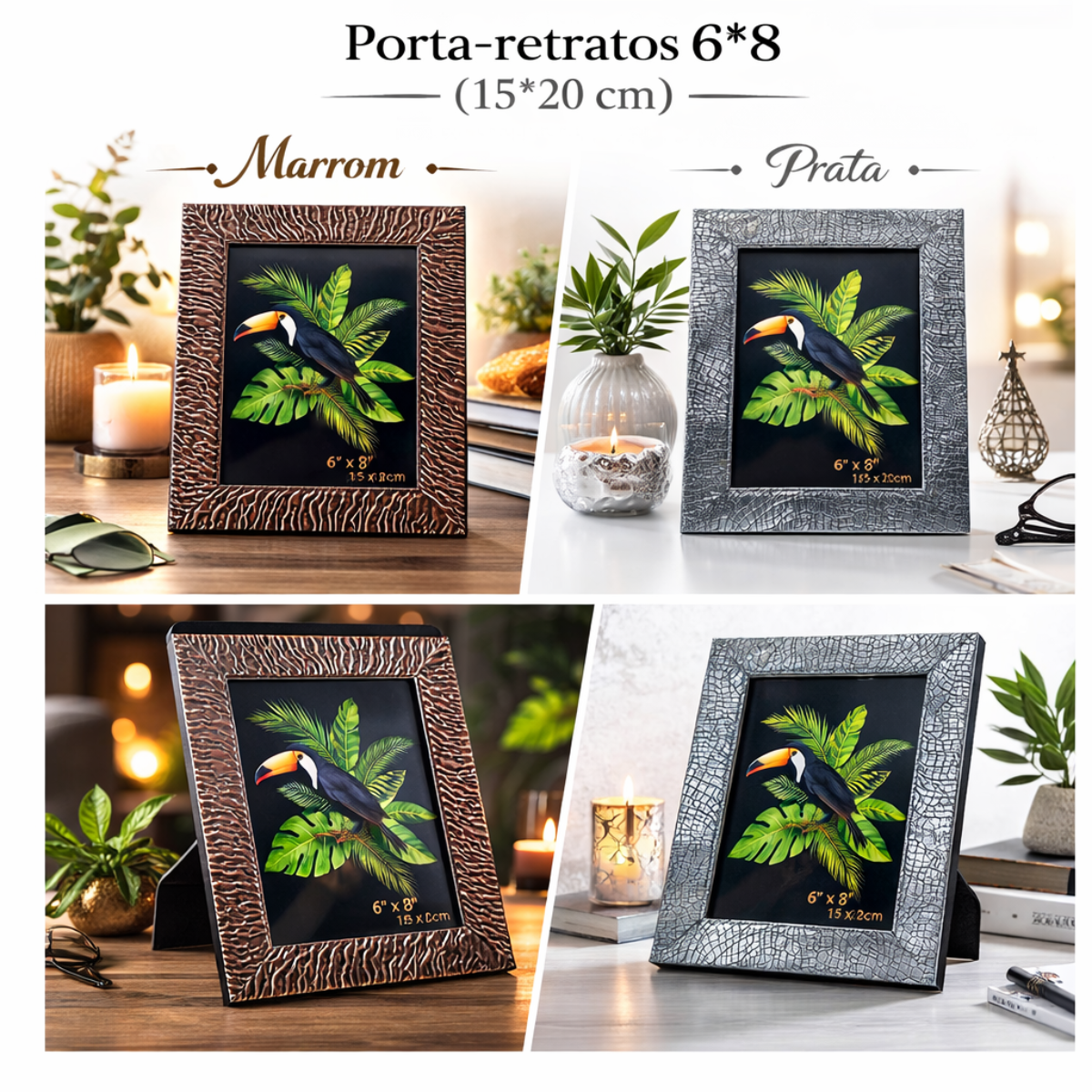 Porta-Retrato 15x20cm Texturizado Decorativo - FDA0032