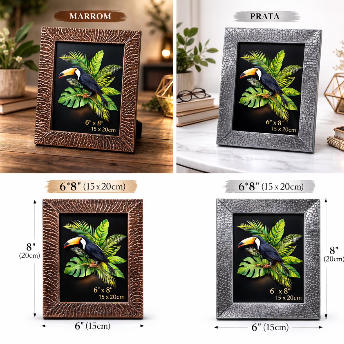 Porta-Retrato 15x20cm Texturizado Decorativo - FDA0032