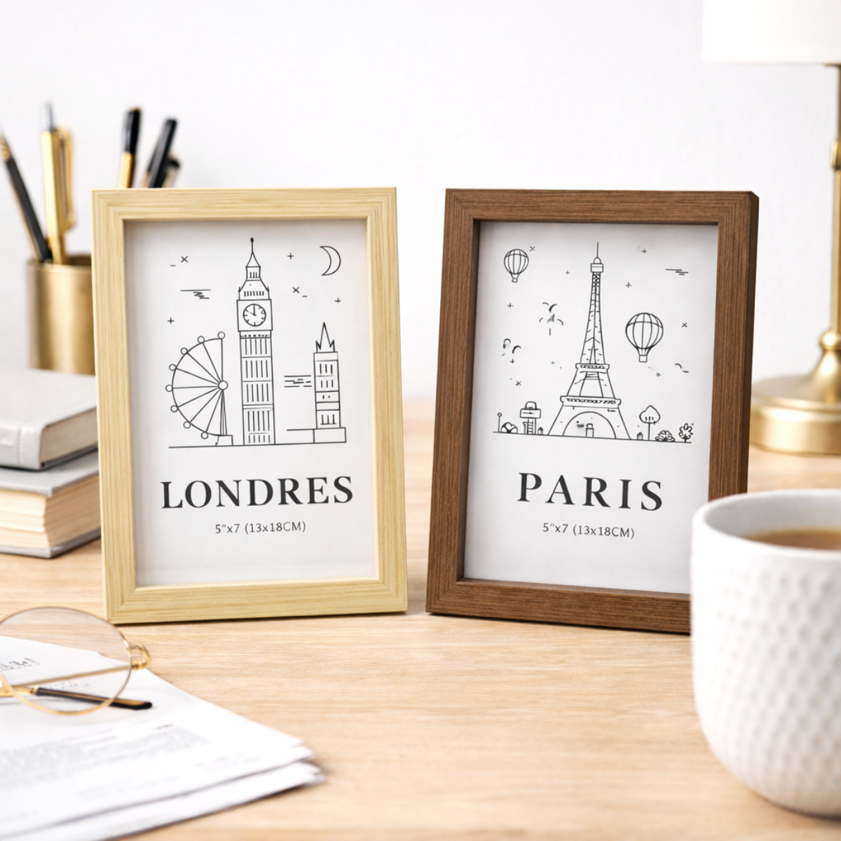 Porta-Retrato Decorativo Paris e Londres (13x18cm) - FDA0011