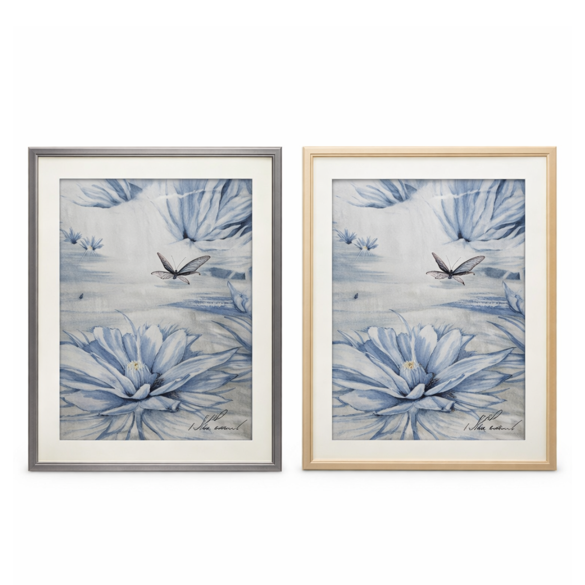 Porta-Retrato Lírio Azul e Libélula no Lago (15x20cm) – FDA0017