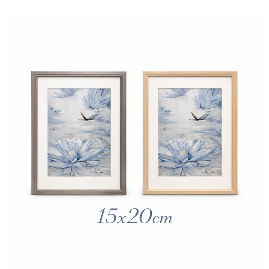Porta-Retrato Lírio Azul e Libélula no Lago (15x20cm) – FDA0017