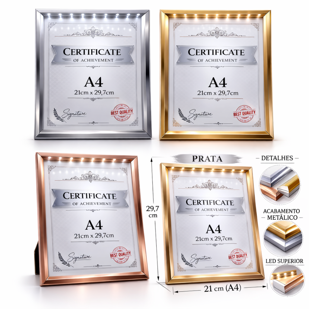 Porta-Retrato A4 Premium para Certificados (21X29.7cm) - FDA0006
