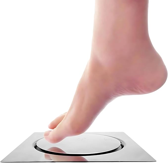 Ralo Click em Aço Inox Quadrado com Vedação Anti-Odor 15x15 - WJ-11B