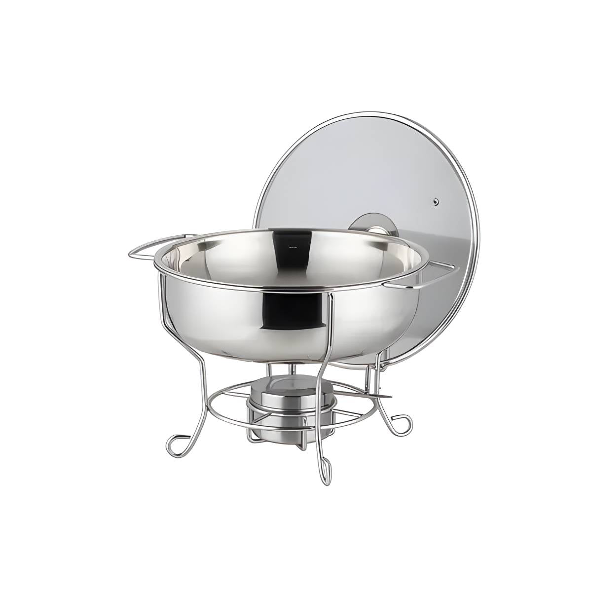 Rechaud RM Redondo em Aço Inox Banho Maria com Suporte 4L - XDX-910-0302