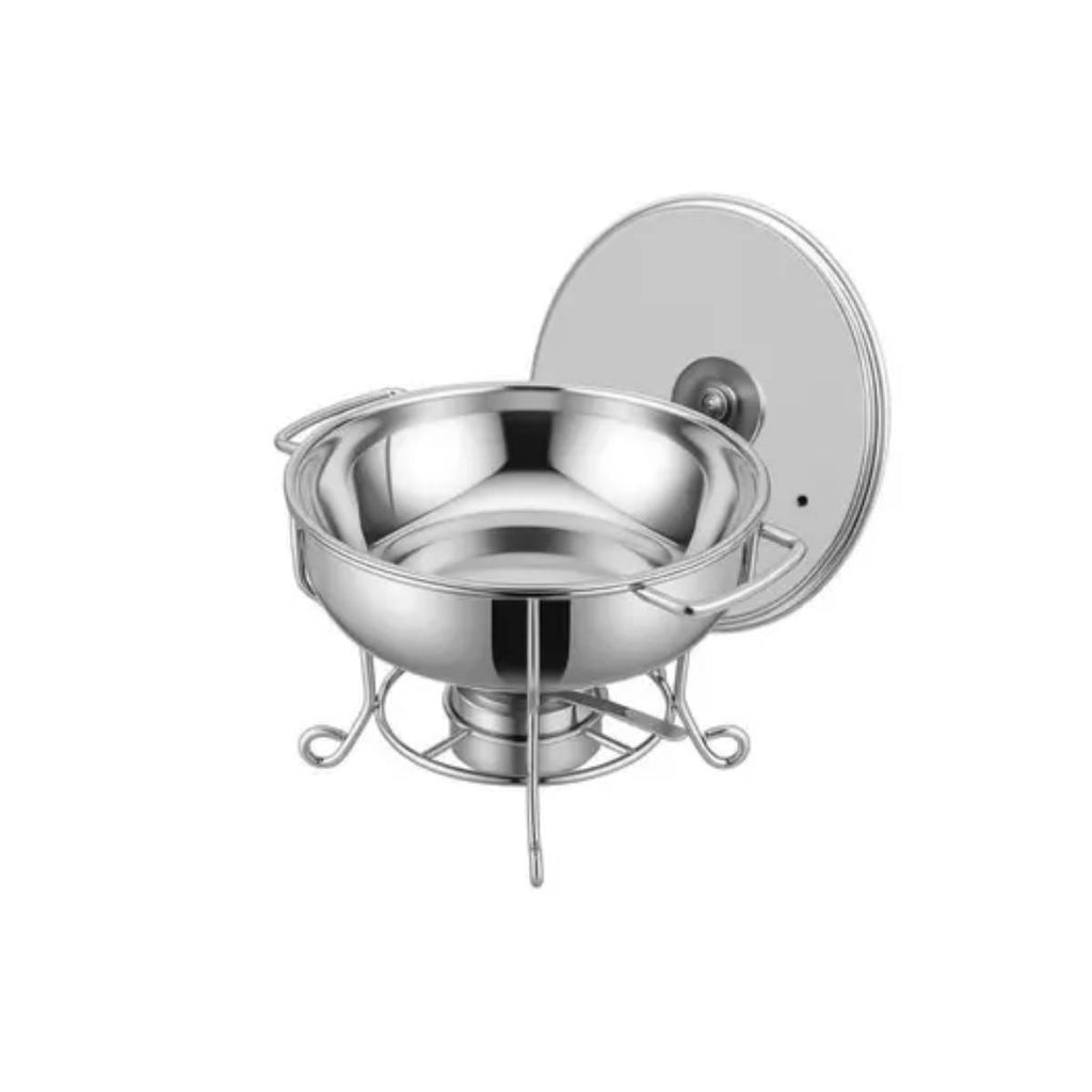 Rechaud RM Redondo em Aço Inox Banho Maria com Suporte 4L - XDX-910-0302
