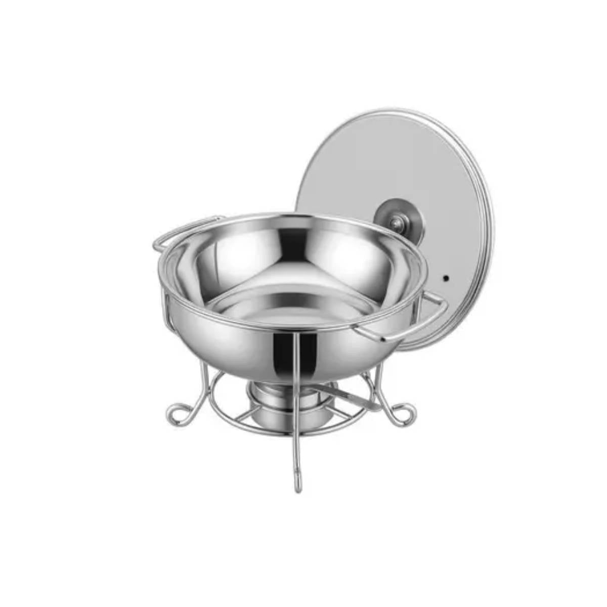 Rechaud RM Redondo em Aço Inox Banho Maria com Suporte 4L - XDX-910-0302