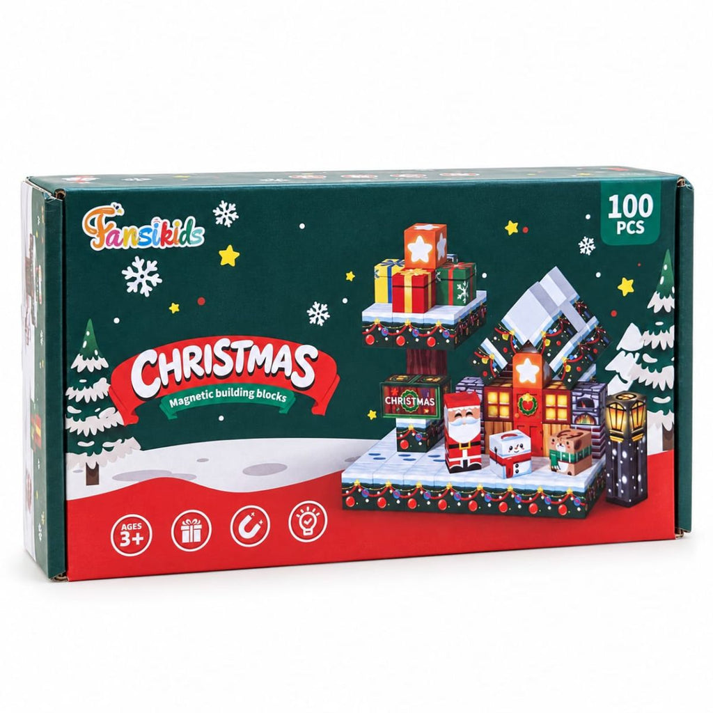 Kit de blocos magnéticos tema Natal Verde - TW883-SG100