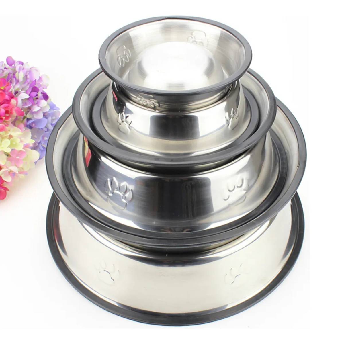 Tigela Aço Inoxidável Para Ração Cachorro e Gato- 16cm/18cm/22cm -XDXGW09