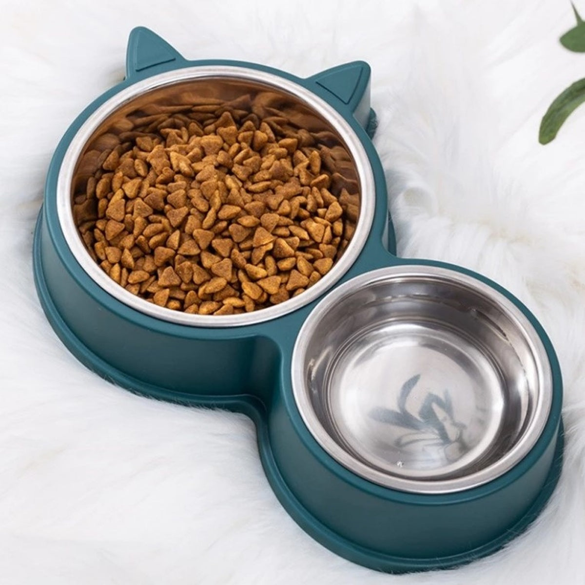 Tigela Inox Dupla para Pet com Base Antiderrapante - PPC00029