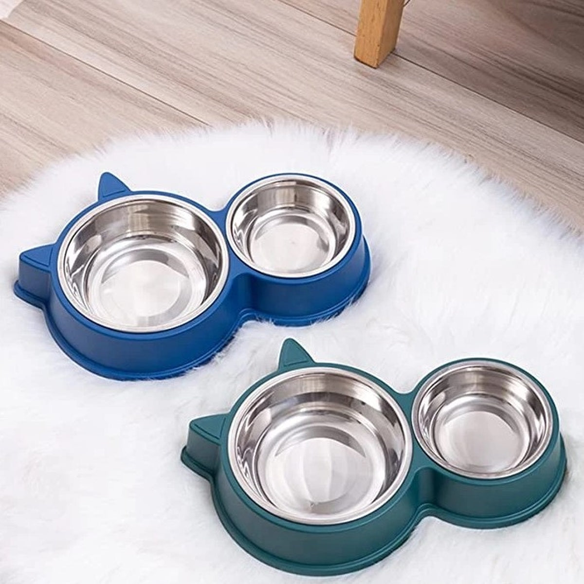 Tigela Inox Dupla para Pet com Base Antiderrapante - PPC00029