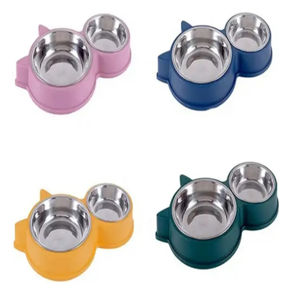 Tigela Inox Dupla para Pet com Base Antiderrapante - PPC00029
