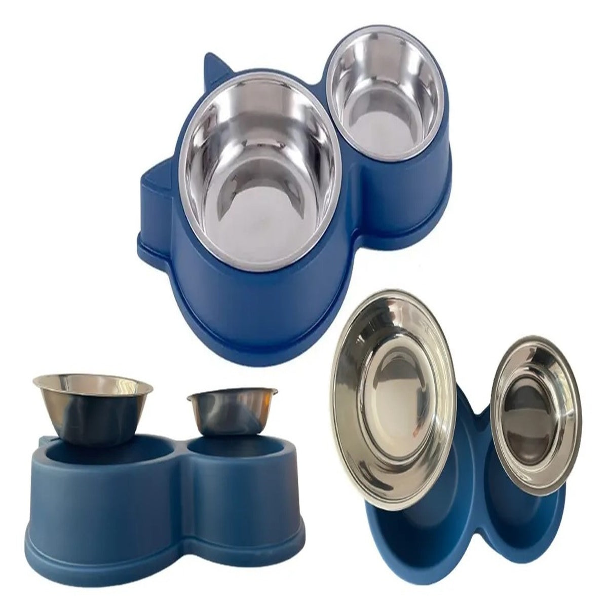 Tigela Inox Dupla para Pet com Base Antiderrapante - PPC00029