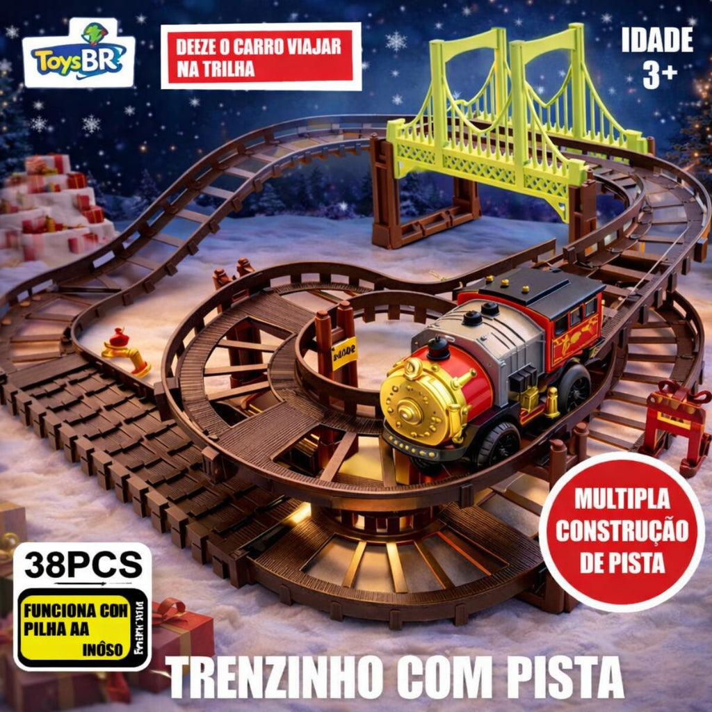 Trenzinho Elétrico com Pista e Ponte 38 Peças - A388116