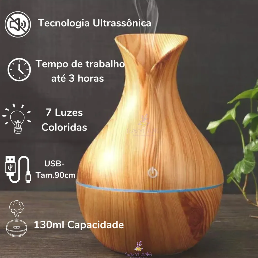 Aromatizador De Ambientes Ultrassónico Difusor Ar Led Usb - FAA00001
