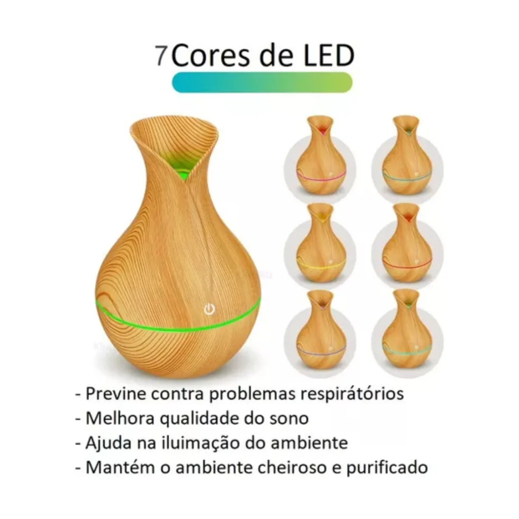 Aromatizador De Ambientes Ultrassónico Difusor Ar Led Usb - FAA00001
