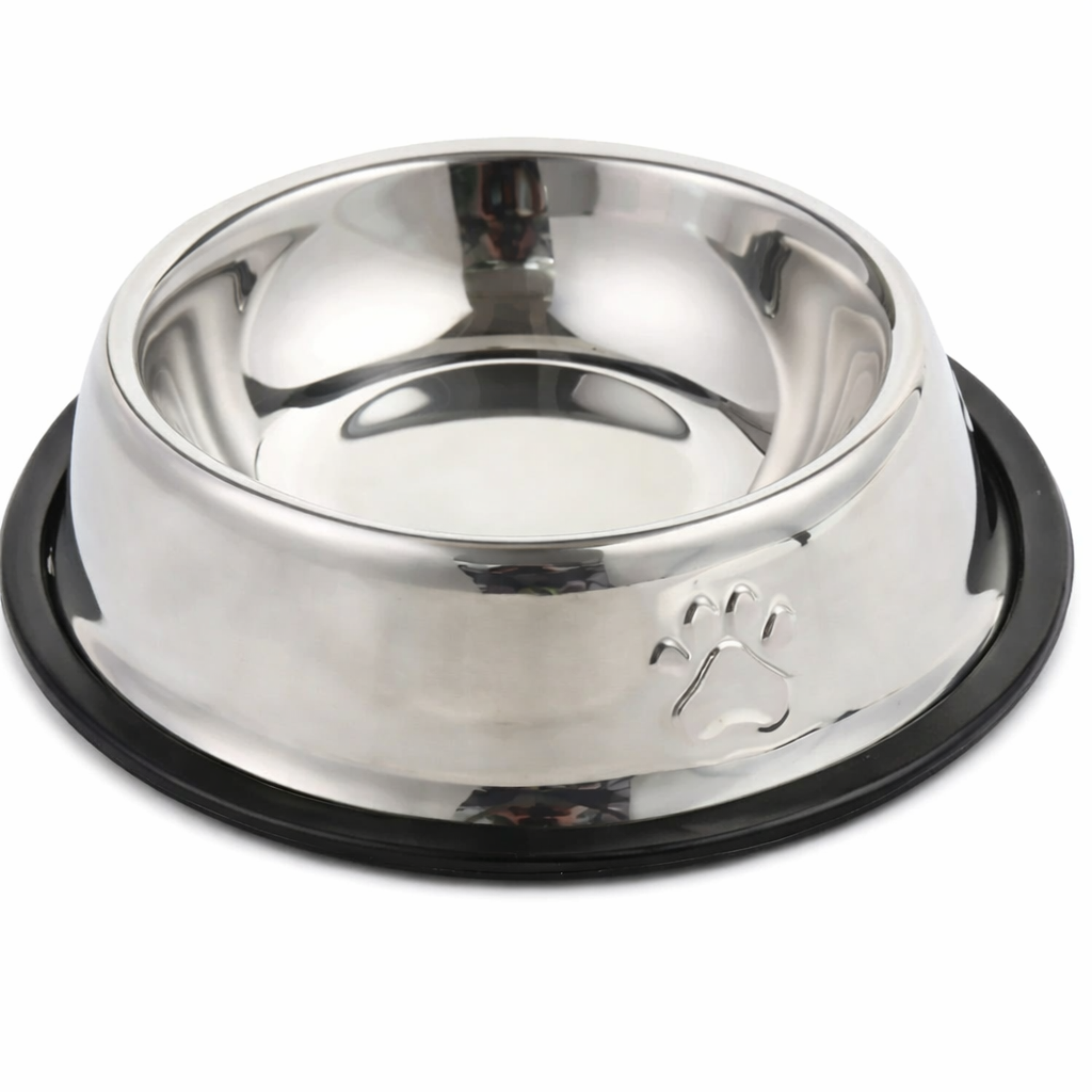 Vasilha Comedouro / Bebedouro em Aço Inox com Base Antiderrapante 18 cm - XDXGW10