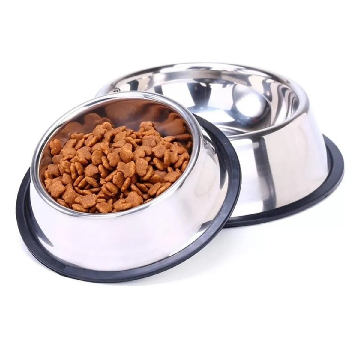 Vasilha Comedouro / Bebedouro em Aço Inox com Base Antiderrapante 18 cm - XDXGW10