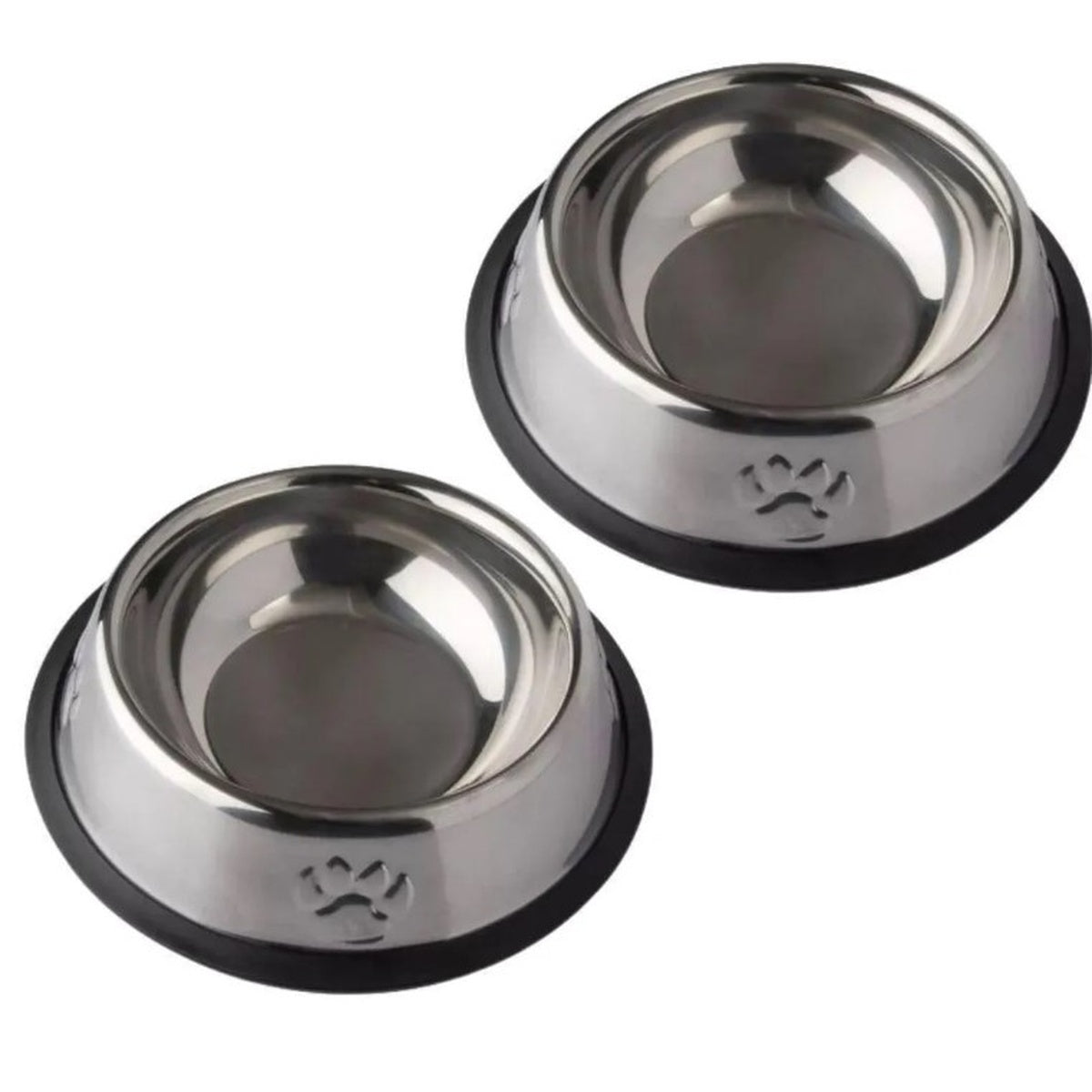 Vasilha Comedouro 16 cm / Bebedouro em Aço Inox com Base Antiderrapante - XDXGW09