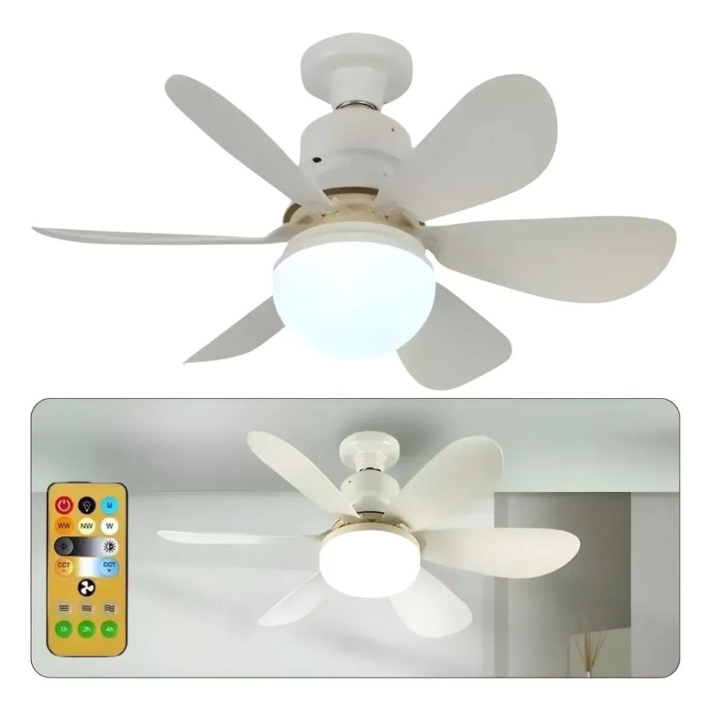 Ventilador Portátil para Soquete E27 com Iluminação LED - QE-520A