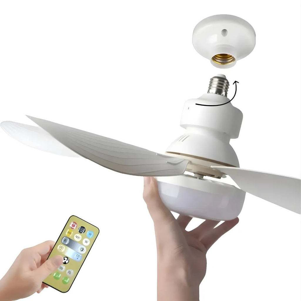 Ventilador Portátil para Soquete E27 com Iluminação LED - QE-520A