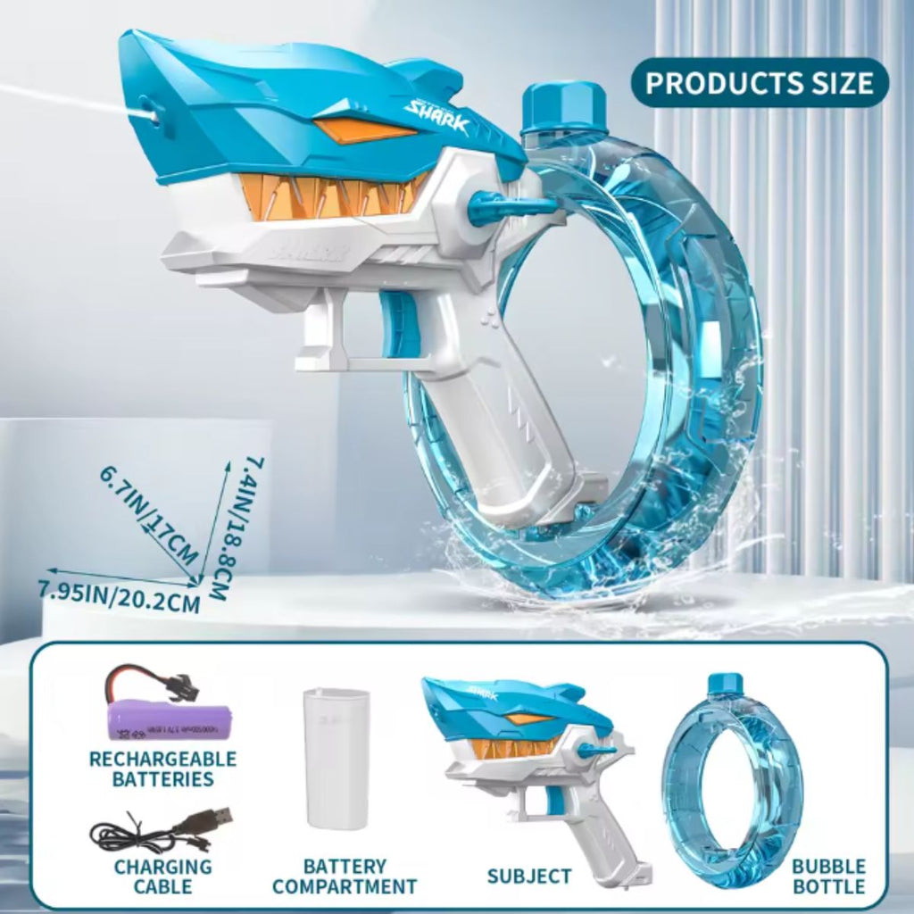 Brinquedo Pistola de Água Tubarão Elétrica e Automática - BJG00010