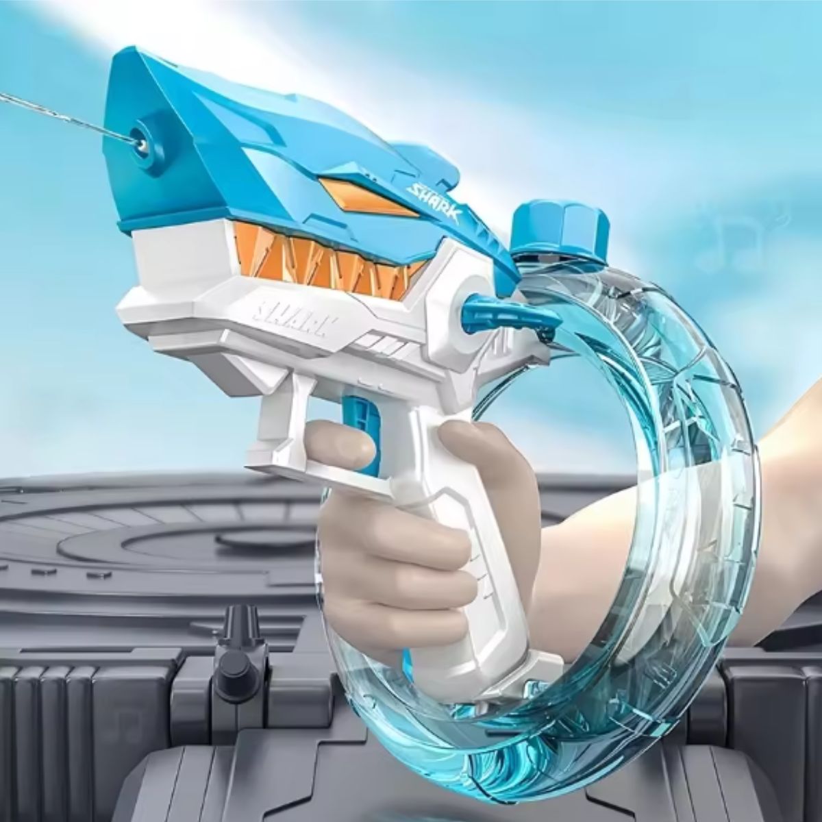 Brinquedo Pistola de Água Tubarão Elétrica e Automática - BJG00010