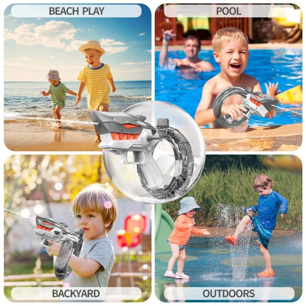 Brinquedo Pistola de Água Tubarão Elétrica e Automática - BJG00010