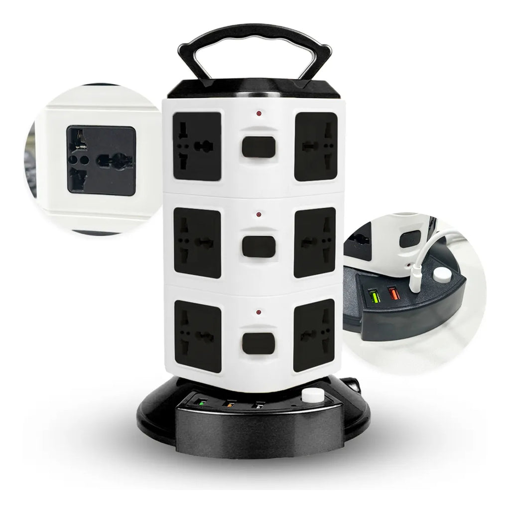 Torre de Tomadas 2500W com USB Universal Fusível e Bivolt - BZ-A03PD-3