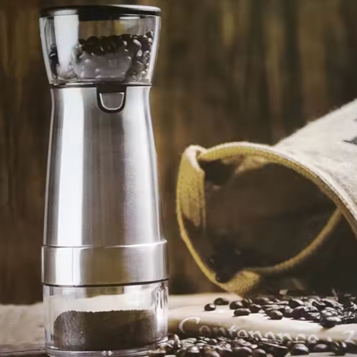 Moedor de Café Elétrico Portátil Recarregável USB Ajustável - LH-YMQ3