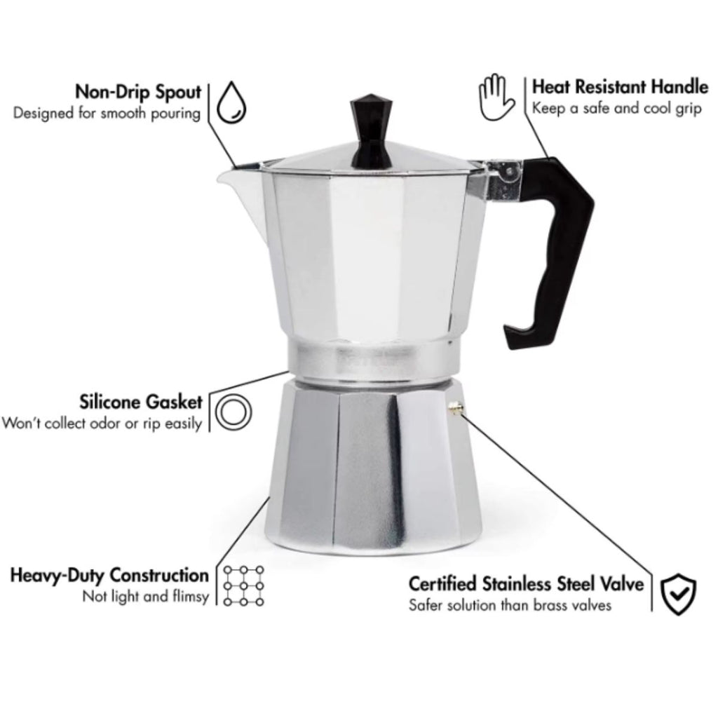 Cafeteira Italiana de Alumínio 450ml para até 9 Xícaras - XDX-915-5/6