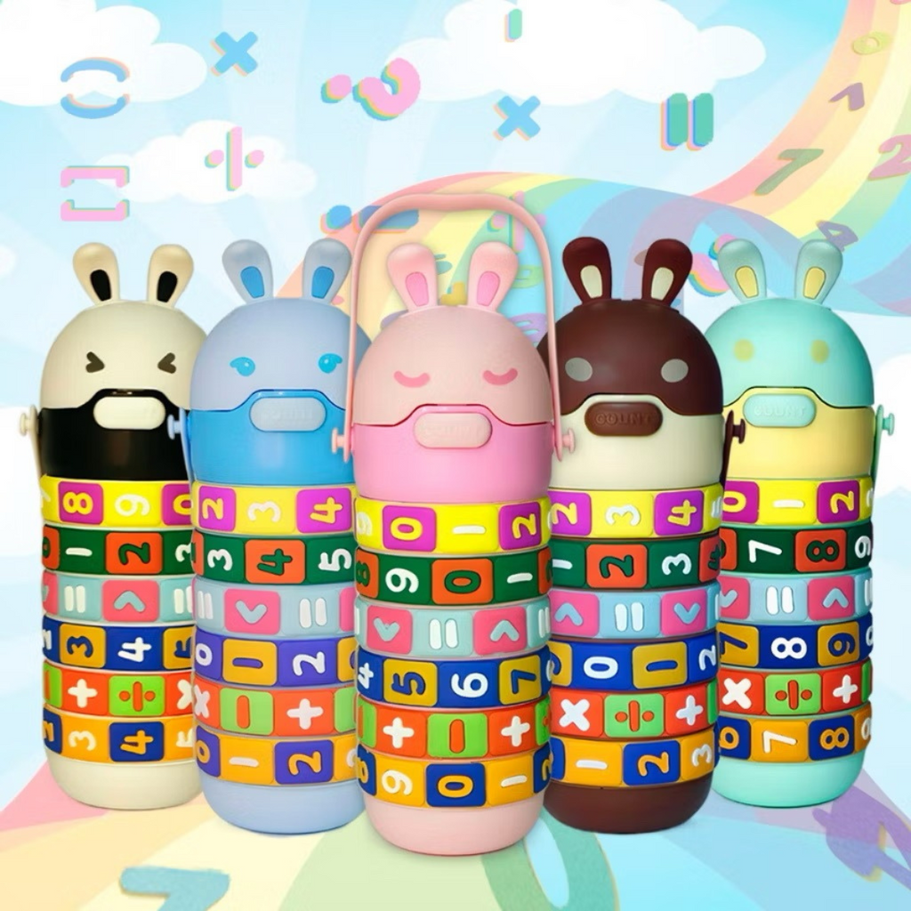 Garrafa Infantil Interativa 430ml com Contas Giratórias e Números Educativos - IOD00050