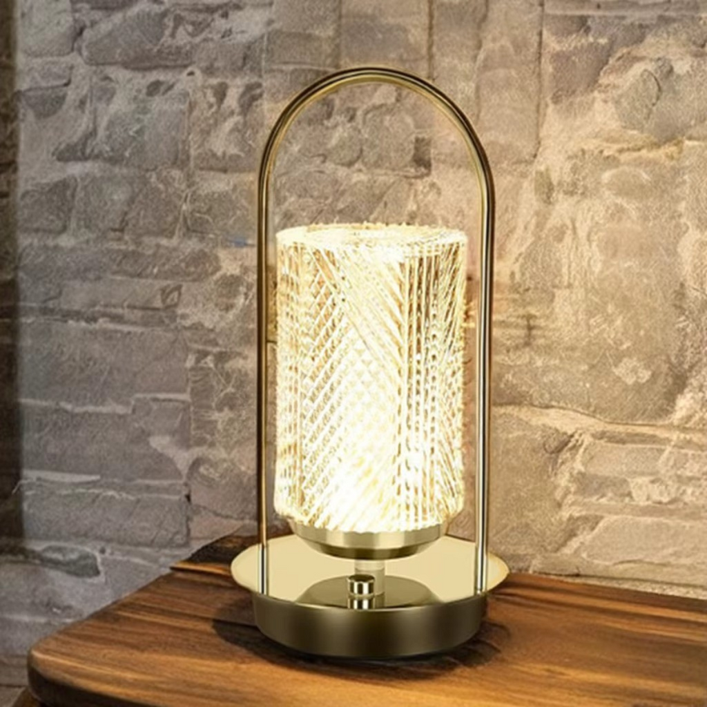 Luminária de Mesa LED Touch Recarregável com 3 Cores Sem Fio - LPD0001