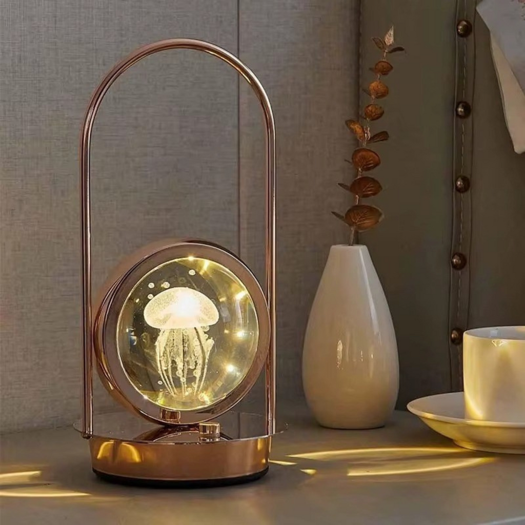 Luminária de Mesa Água Viva LED Touch 3 Cores Sem Fio USB - LPD0002