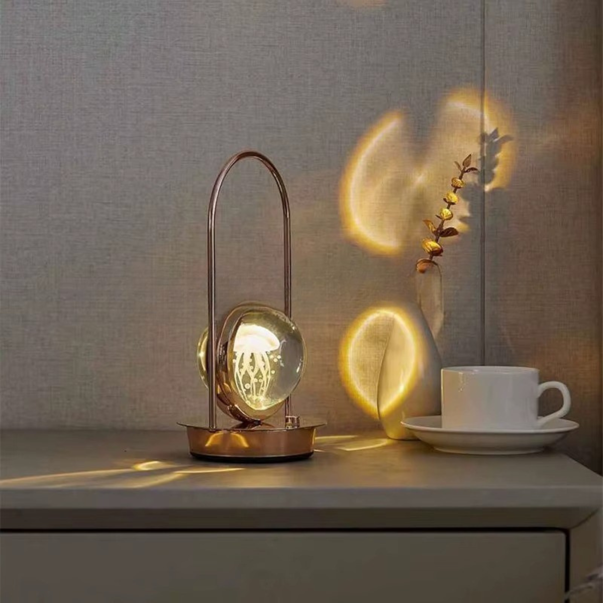 Luminária de Mesa Água Viva LED Touch 3 Cores Sem Fio USB - LPD0002