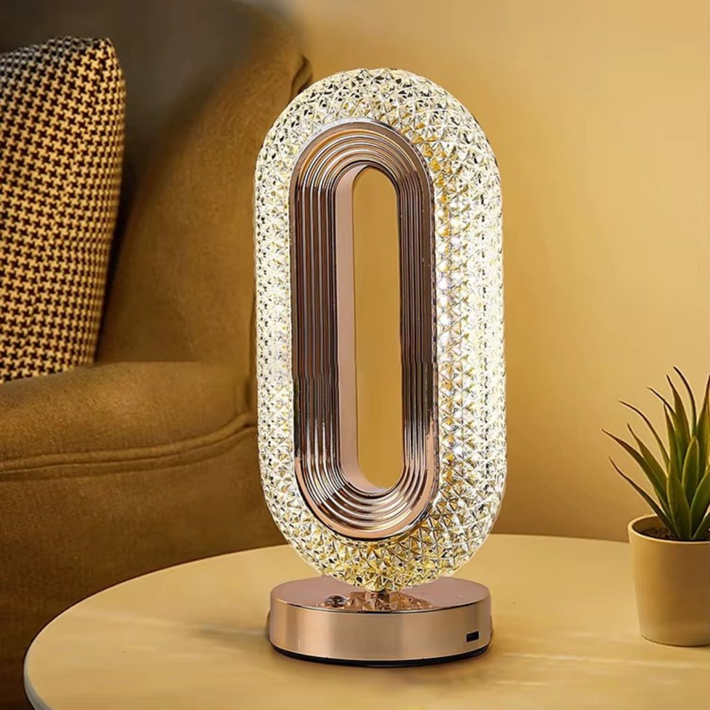 Abajur de Mesa LED Cristal Touch Sem Fio 3 Cores Moderno - LPD0005