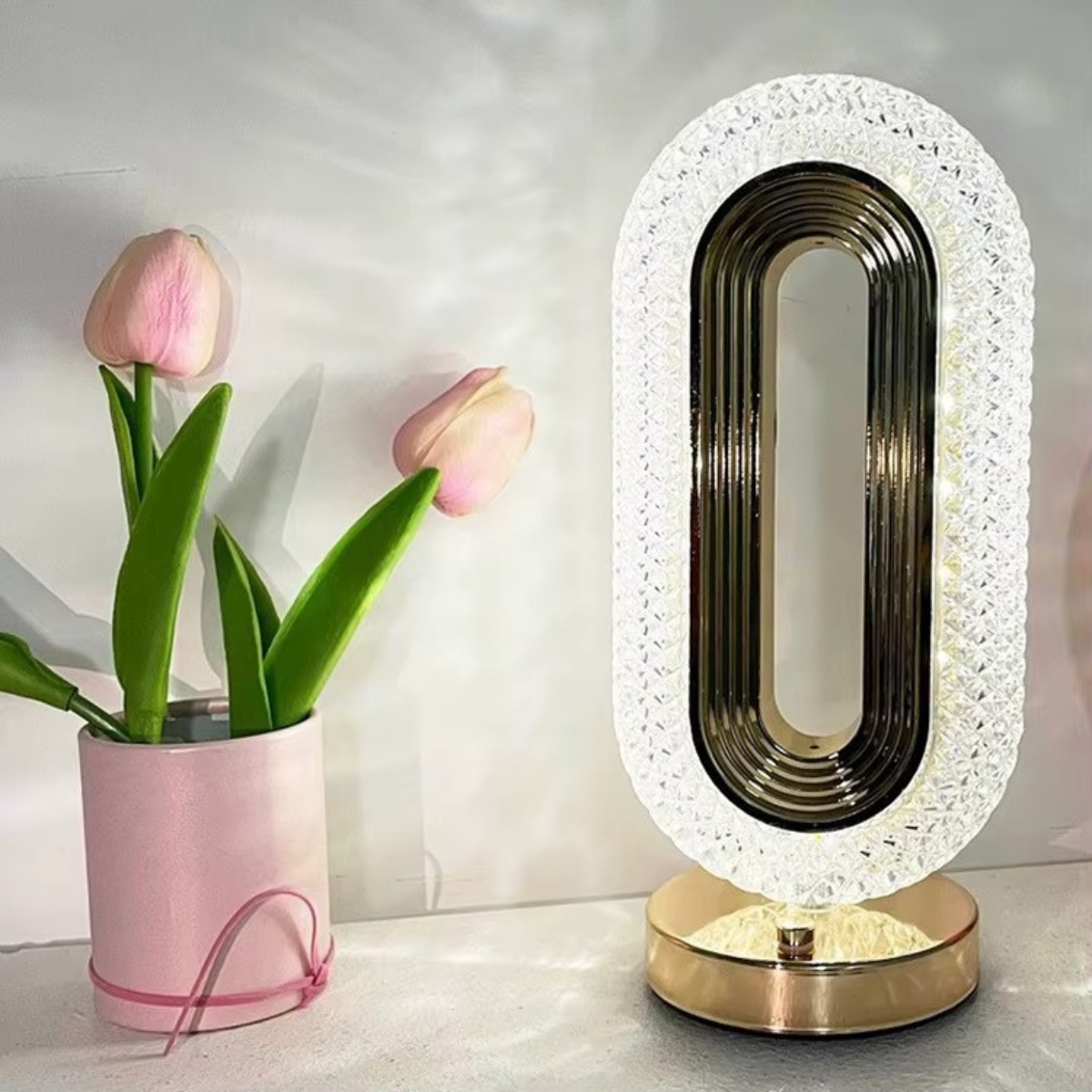 HERMOSAインテリア照明 Abajur de Mesa LED Cristal Touch Sem Fio 3 Cores Moderno | XDX Inox フロアスタンド