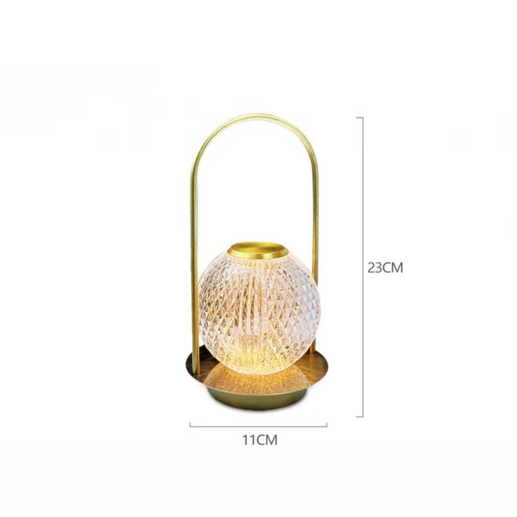 Abajur de Mesa Cristal LED Touch Sem Fio 3 Cores Moderno - LPD0006