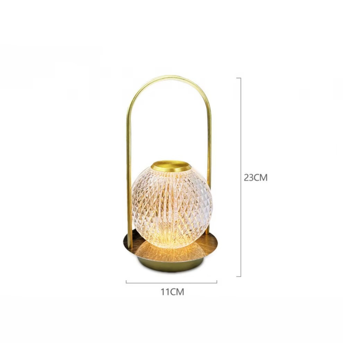 Abajur de Mesa Cristal LED Touch Sem Fio 3 Cores Moderno - LPD0006