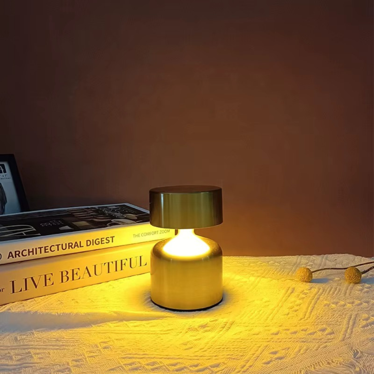 Luminária de Mesa LED Touch 3 Cores Sem Fio Recarregável USB - LPD0008