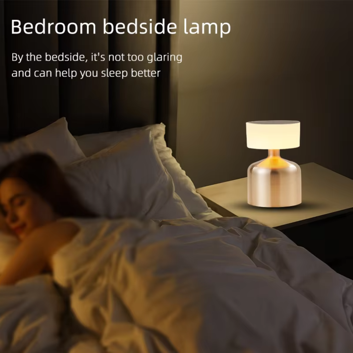 Luminária de Mesa LED Touch 3 Cores Sem Fio Recarregável - LPD0009