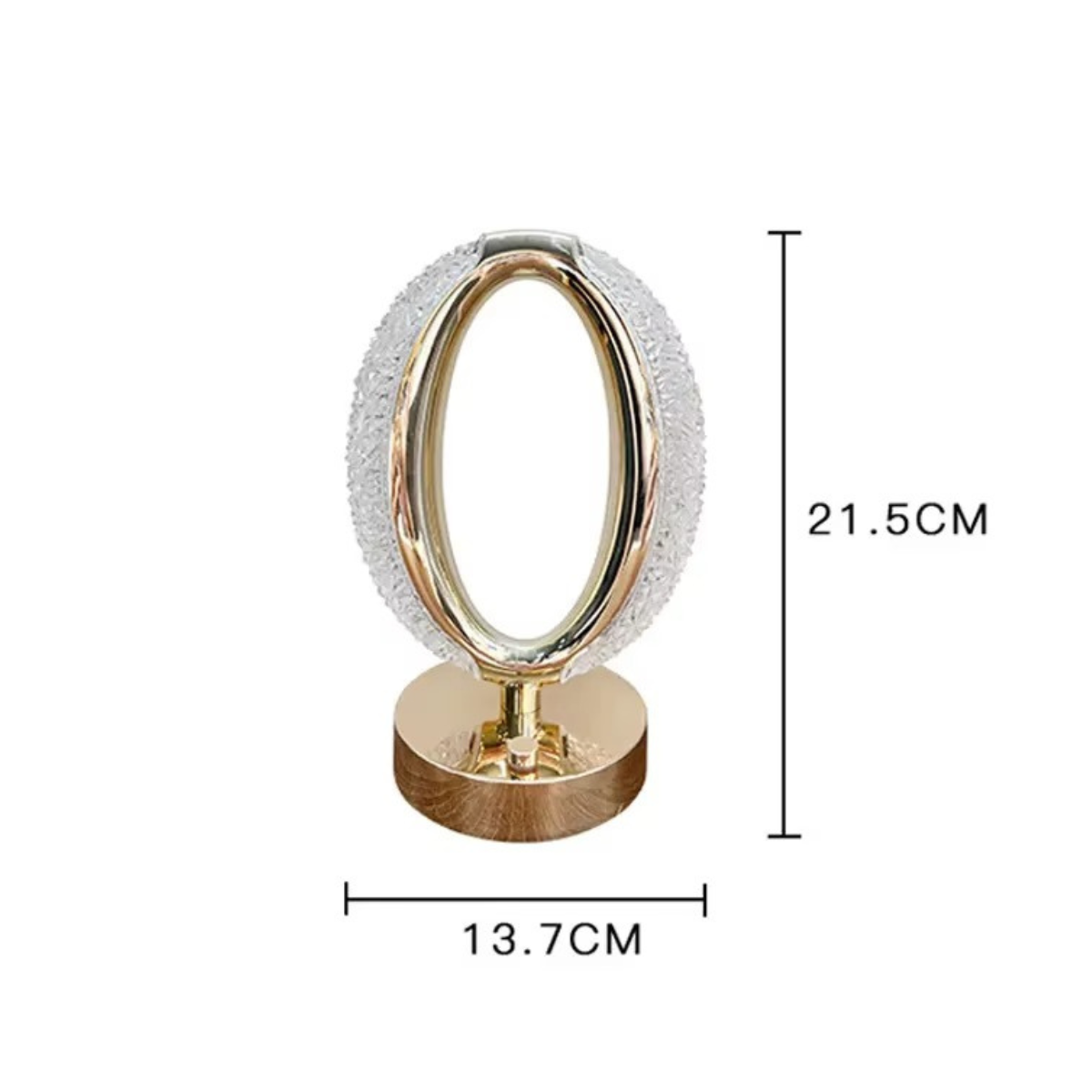 Luminária de Mesa Cristal LED 3 Cores Touch Sem Fio USB - LPD0010